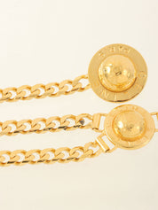 星形图案圆形Logo链条腰带（金色）