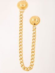Star Motif Round Logo Chain Belt Gold