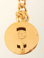 Star Motif Round Logo Chain Belt Gold