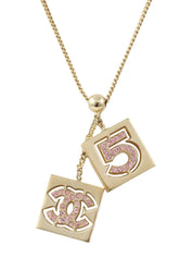 2002年製 ラインストーンCCマークネックレス ゴールド/ピンク