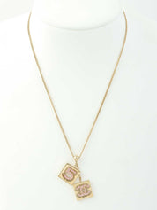 2002年製 ラインストーンCCマークネックレス ゴールド/ピンク