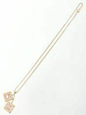 2002年製 ラインストーンCCマークネックレス ゴールド/ピンク