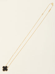 18K复古Alhambra项链，黑/金