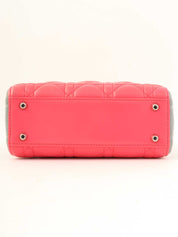 レディディオールミニカナージュステッチ2wayバッグ ピンク/グレー