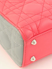 レディディオールミニカナージュステッチ2wayバッグ ピンク/グレー