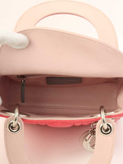 レディディオールミニカナージュステッチ2wayバッグ ピンク/グレー