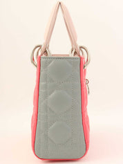 レディディオールミニカナージュステッチ2wayバッグ ピンク/グレー