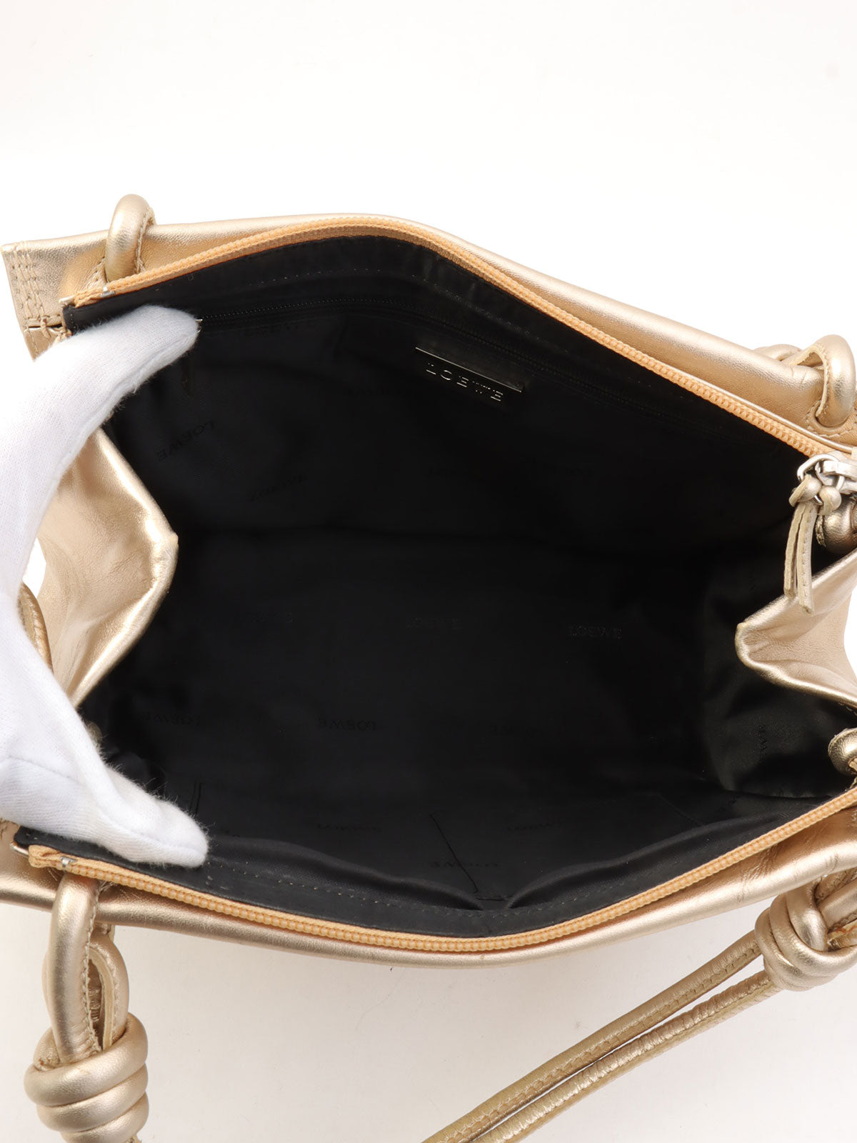 Anagram Stitch Handbag in gold