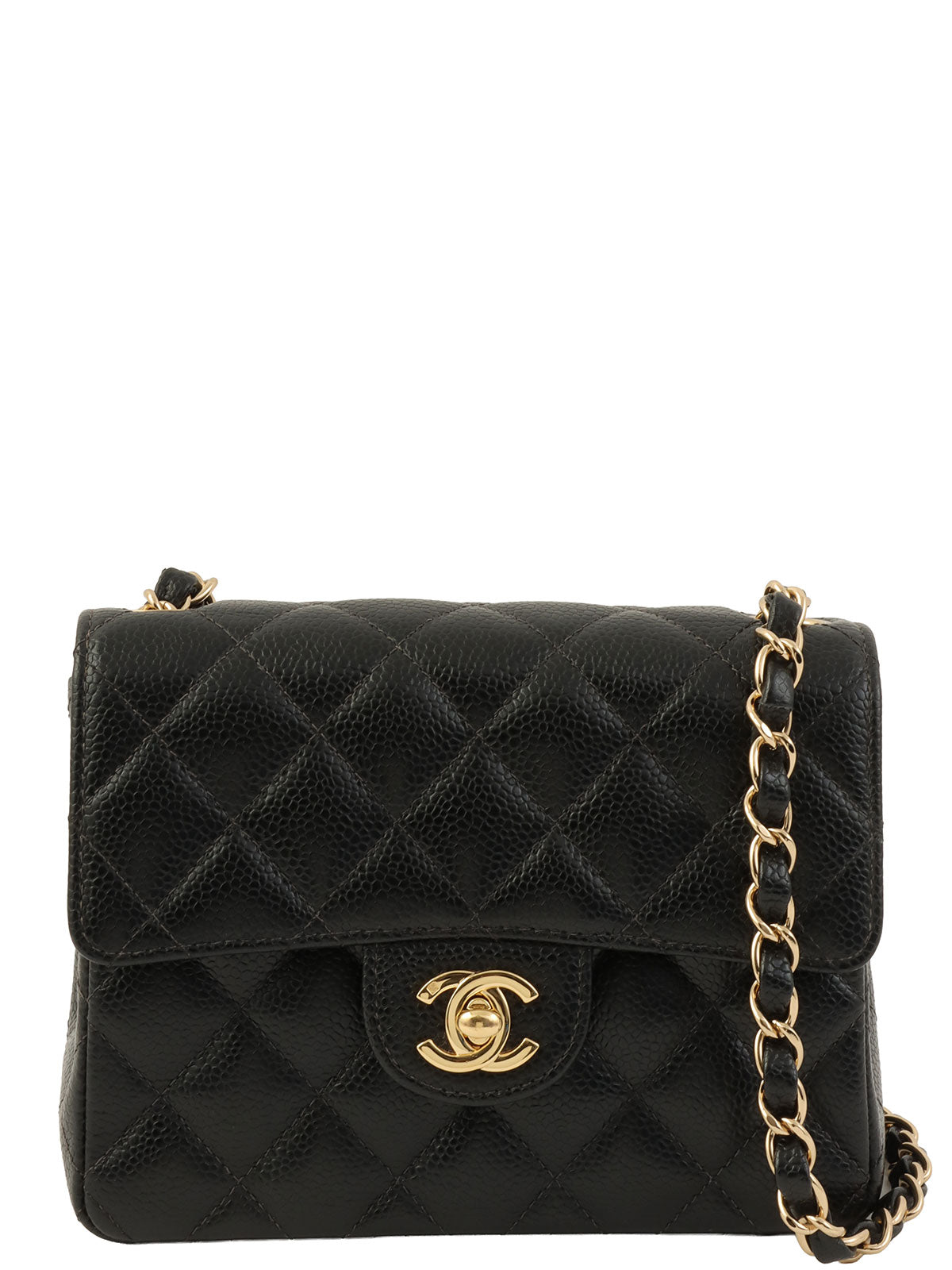 2004年頃製 キャビアスキンクラシックフラップチェーンバッグミニ ブラック