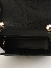 2004年頃製 キャビアスキンクラシックフラップチェーンバッグミニ ブラック