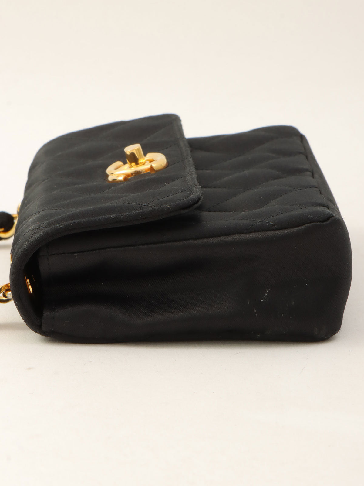 1985~1990年頃製 マトラッセステッチCCターンロックチェーンショルダーバッグミニ ブラック