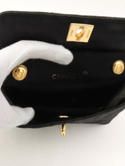 1985~1990年頃製 マトラッセステッチCCターンロックチェーンショルダーバッグミニ ブラック