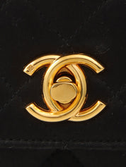 1985~1990年頃製 マトラッセステッチCCターンロックチェーンショルダーバッグミニ ブラック