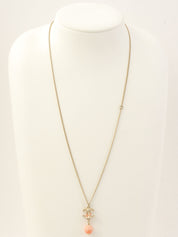 2012 CC Mark Pink Pearl Necklace Gold/Pink