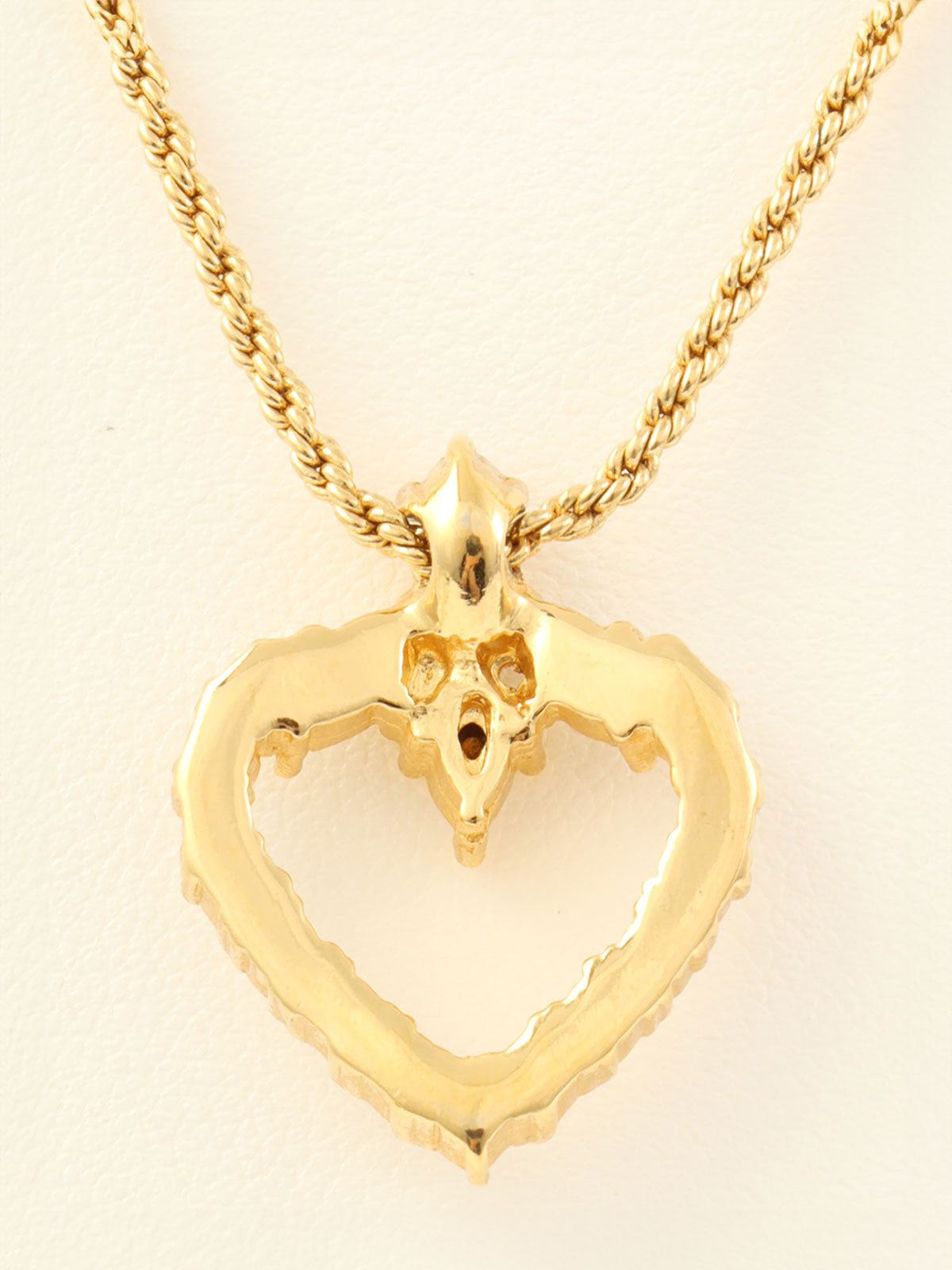 ラインストーンハートモチーフネックレス ゴールド