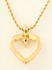 ラインストーンハートモチーフネックレス ゴールド