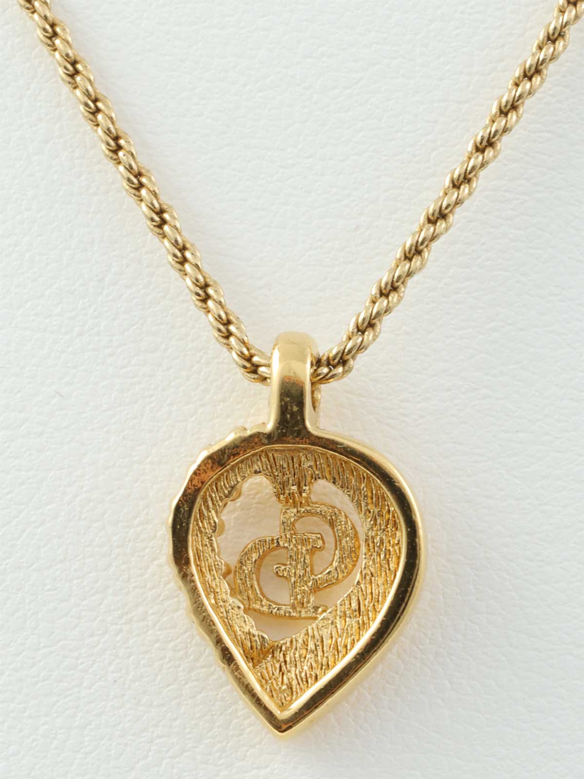 Rhinestone Cutout Logo Design Necklace Gold