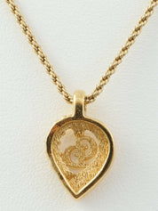 Rhinestone Cutout Logo Design Necklace Gold