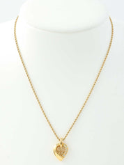 Rhinestone Cutout Logo Design Necklace Gold