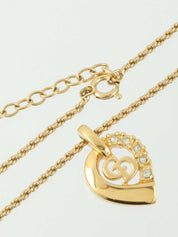 Rhinestone Cutout Logo Design Necklace Gold