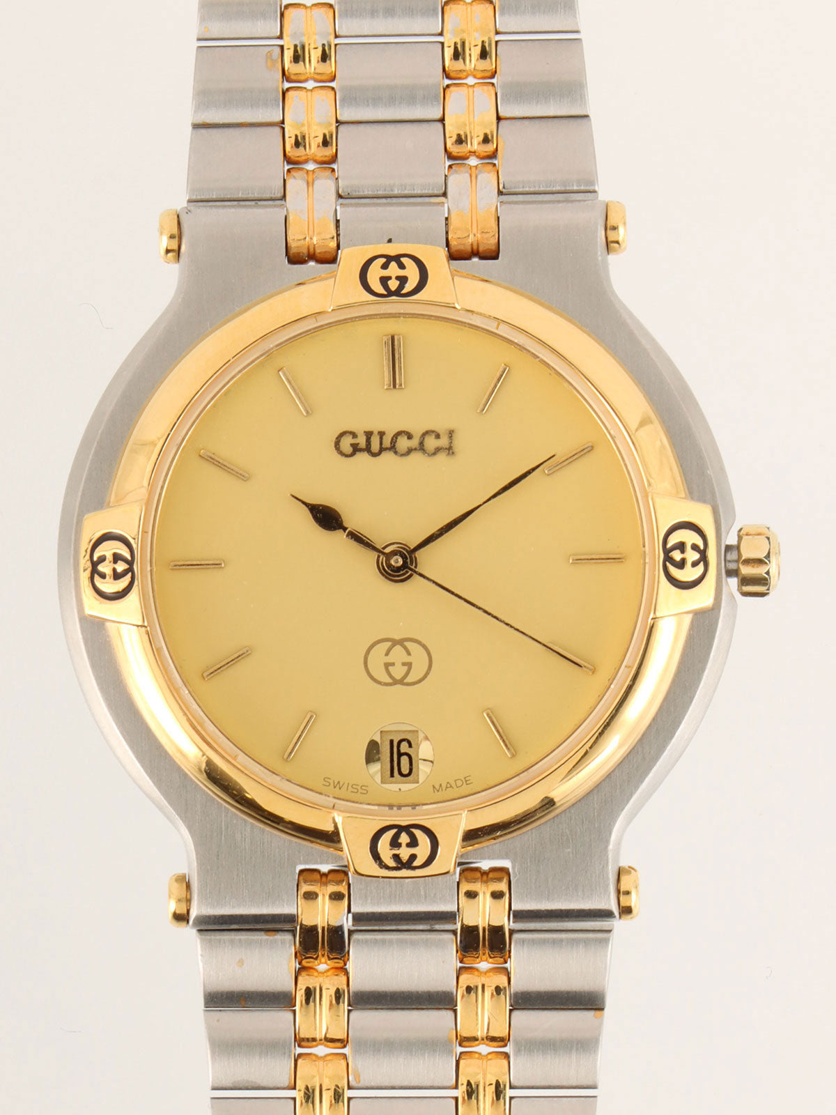 Round Logo Face Watch Silver/Gold