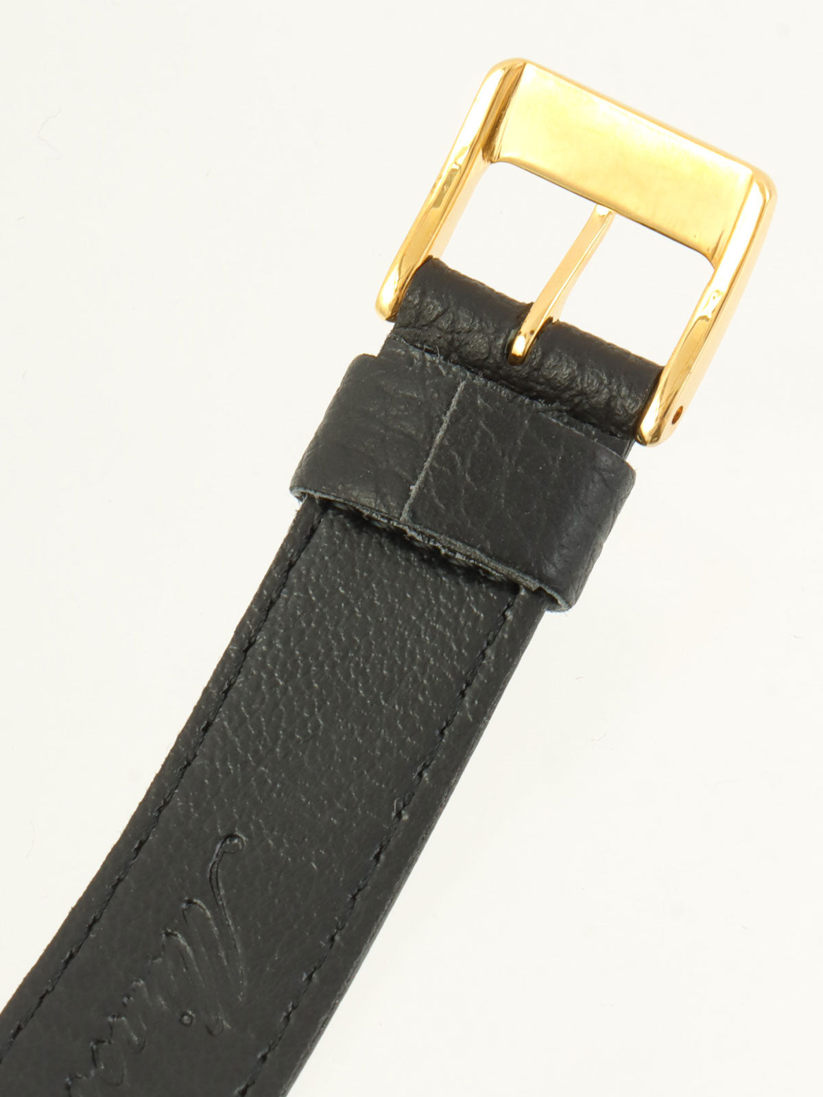 格纹圆形Logo表盘腕表，黑/金