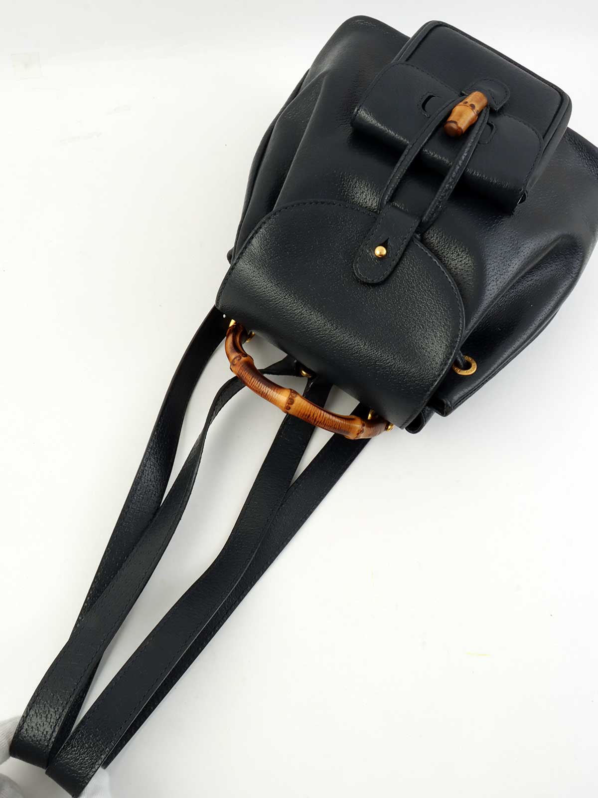 Pigskin Bamboo Backpack Mini Navy