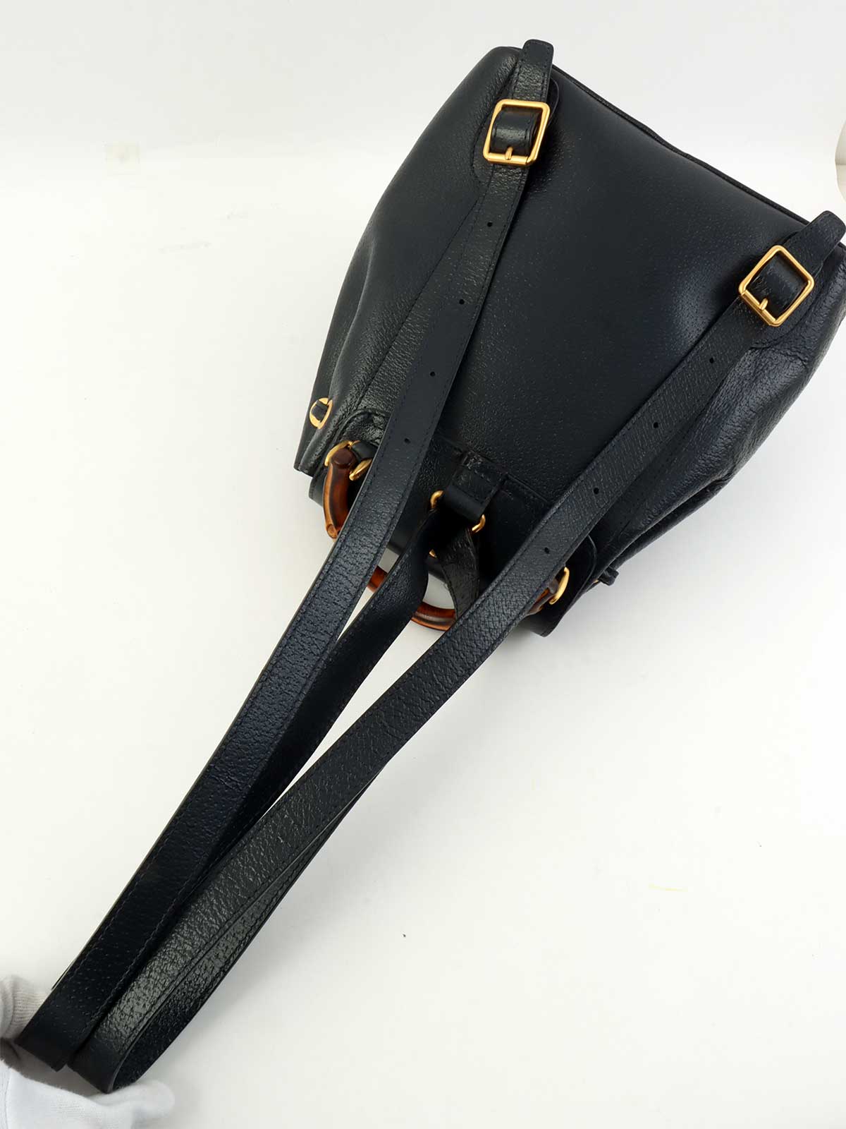 Pigskin Bamboo Backpack Mini Navy