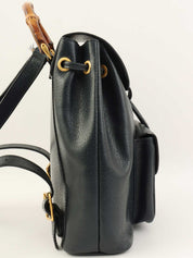 Pigskin Bamboo Backpack Mini Navy