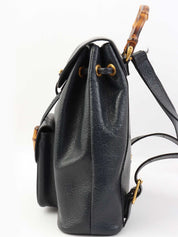 Pigskin Bamboo Backpack Mini Navy