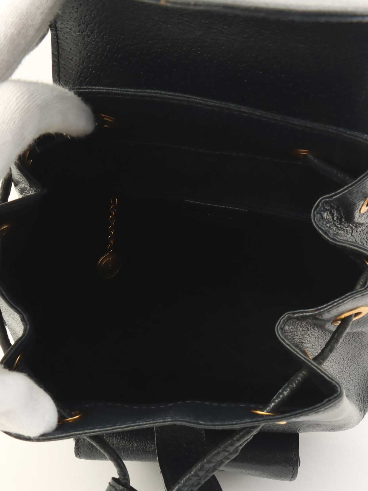 Pigskin Bamboo Backpack Mini Navy