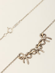 18K925 Twisted Triple Ribbon Necklace in Silver/Gold