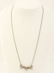 18K925 Twisted Triple Ribbon Necklace in Silver/Gold