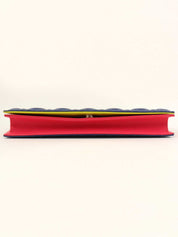 カナージュ横長チェーンショルダーバッグ 青/赤