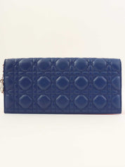 カナージュ横長チェーンショルダーバッグ 青/赤