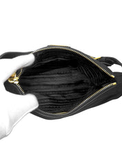 ナイロンロゴプレートワンショルダーバッグ ブラック