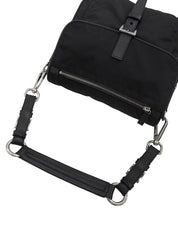 ナイロンロゴプレートワンショルダーバッグ ブラック