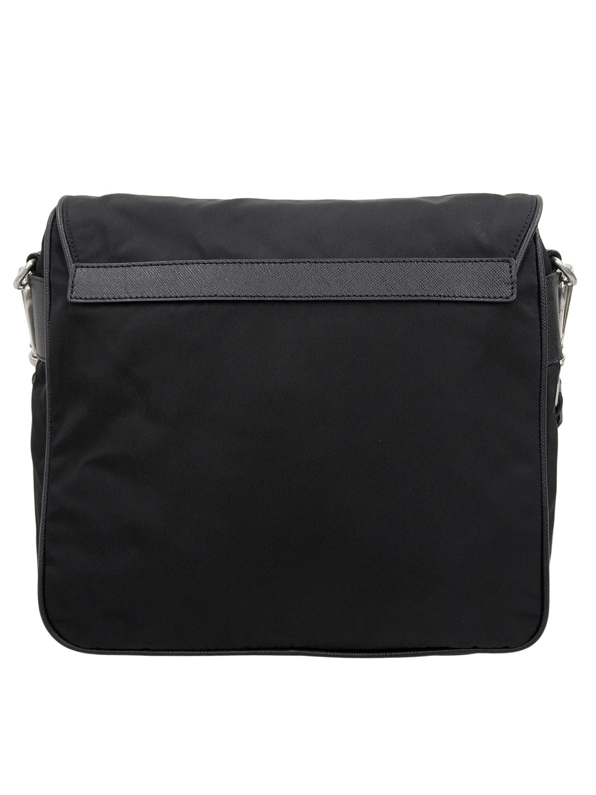 ナイロンロゴプレートワンショルダーバッグ ブラック