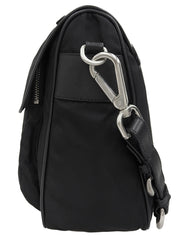 ナイロンロゴプレートワンショルダーバッグ ブラック