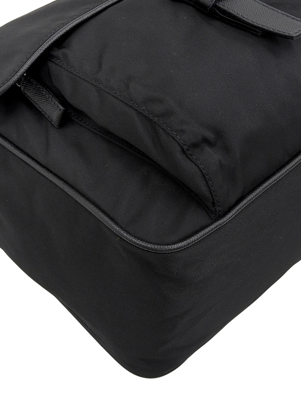 ナイロンロゴプレートワンショルダーバッグ ブラック