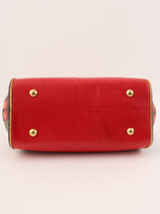 2005 Takashi Murakami Collaboration Monogram Cherry Sac Fermoir MM Brown/Red