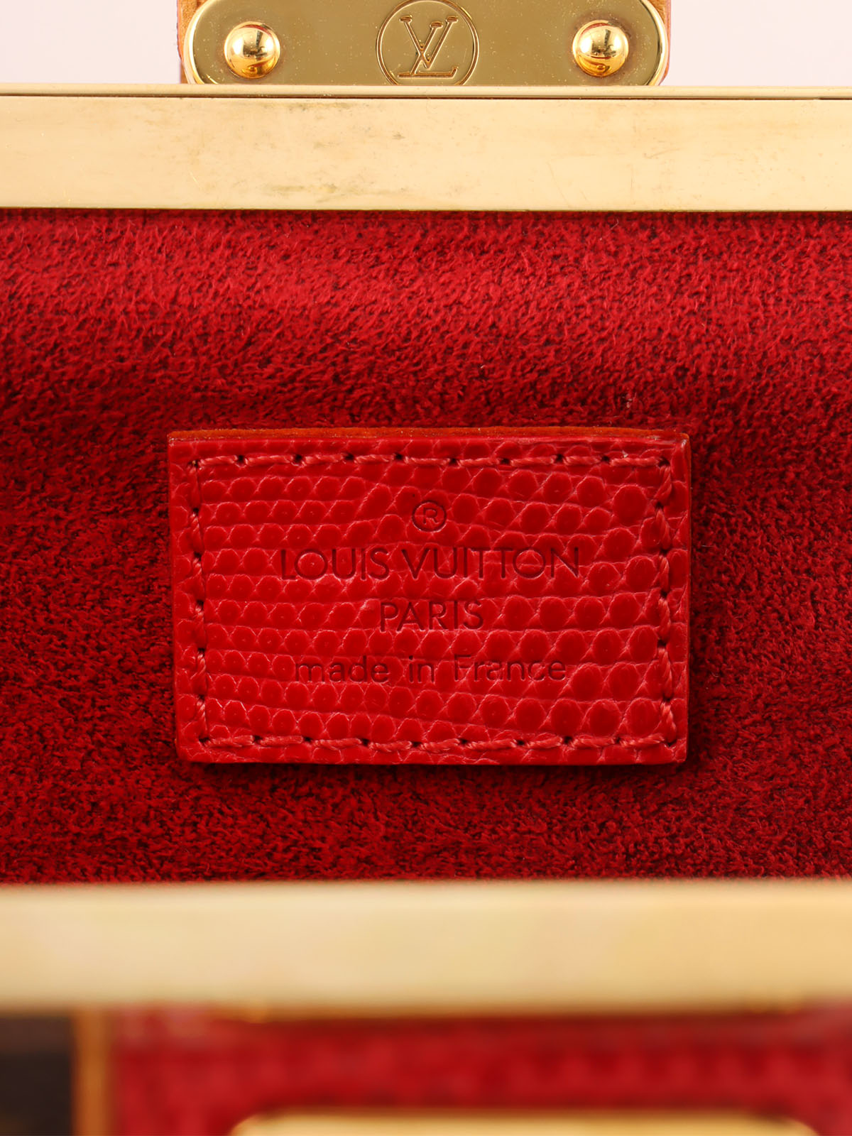 2005 Takashi Murakami Collaboration Monogram Cherry Sac Fermoir MM Brown/Red