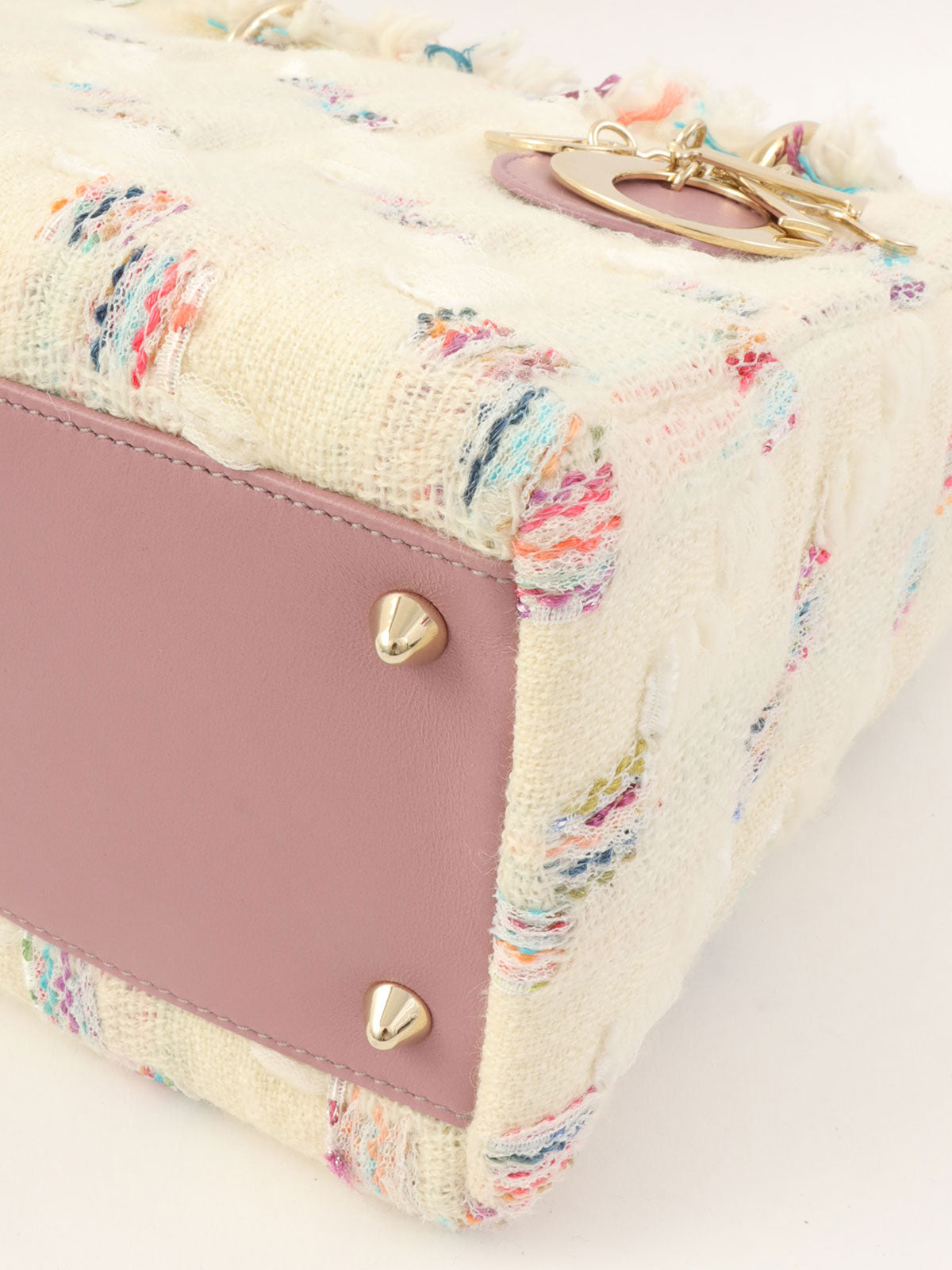 ツイードレディディオール2wayバッグ ホワイト/ピンク/マルチ