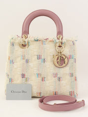 ツイードレディディオール2wayバッグ ホワイト/ピンク/マルチ