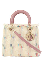 ツイードレディディオール2wayバッグ ホワイト/ピンク/マルチ