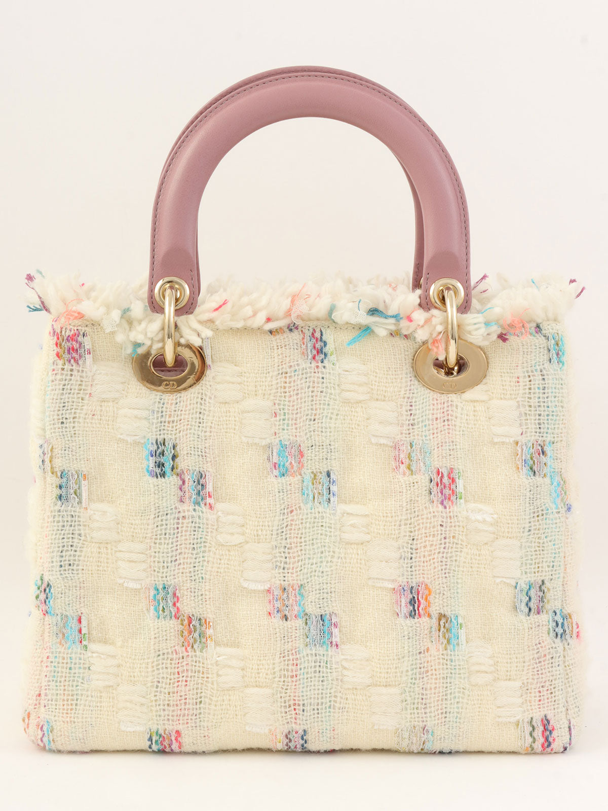 ツイードレディディオール2wayバッグ ホワイト/ピンク/マルチ
