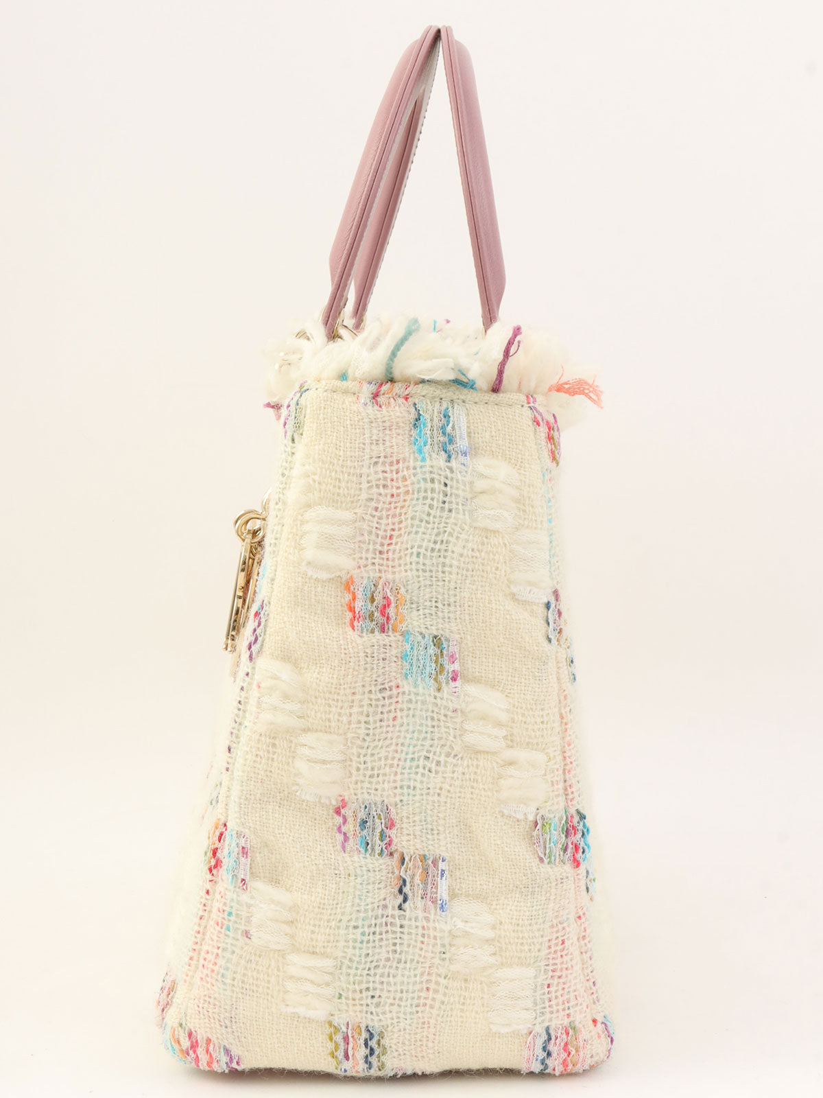 ツイードレディディオール2wayバッグ ホワイト/ピンク/マルチ