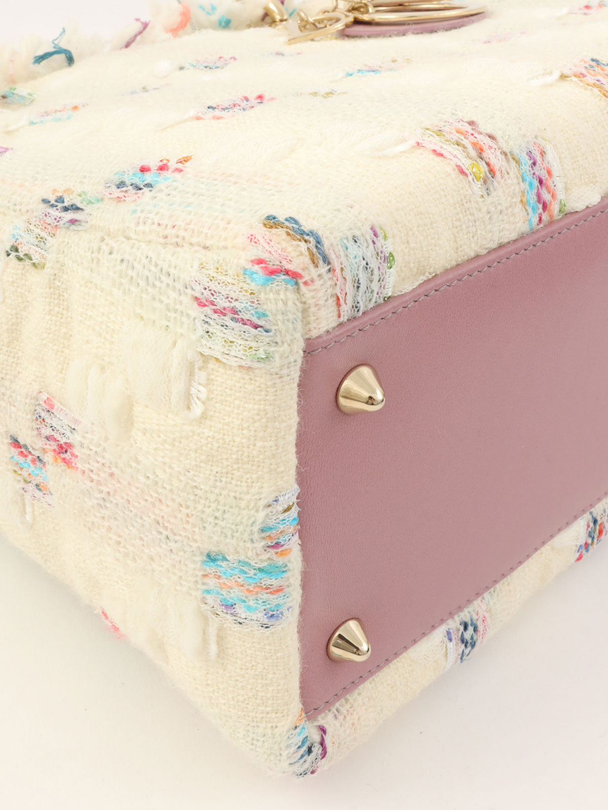 ツイードレディディオール2wayバッグ ホワイト/ピンク/マルチ