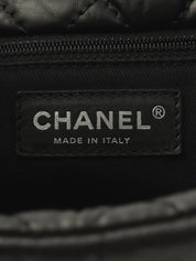 2009 2.55 Leather and Fur Combination Matelasse Stitch Tote Bag in Black