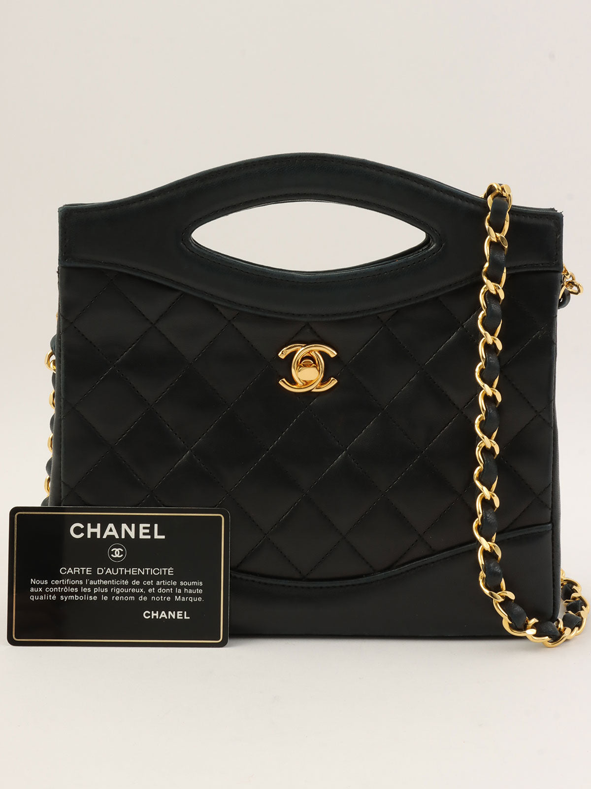 1990年頃製 CCターンロック2wayチェーンバッグミニ ブラック